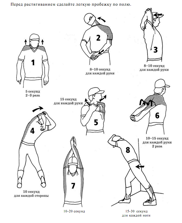 Упражнения на растяжку «ДО» занятий бейсболом