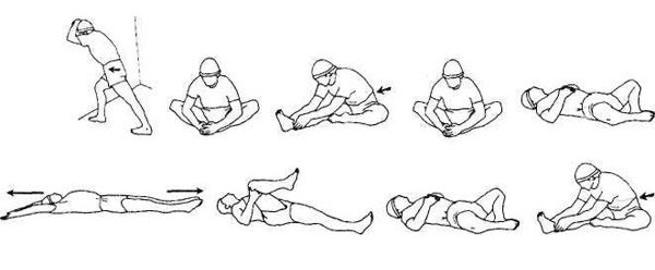 Упражнения для поясницы, таза, паховой области и задних мышц бедра 