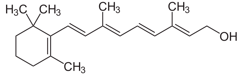 Химическая формула витамина А «Ретинол»